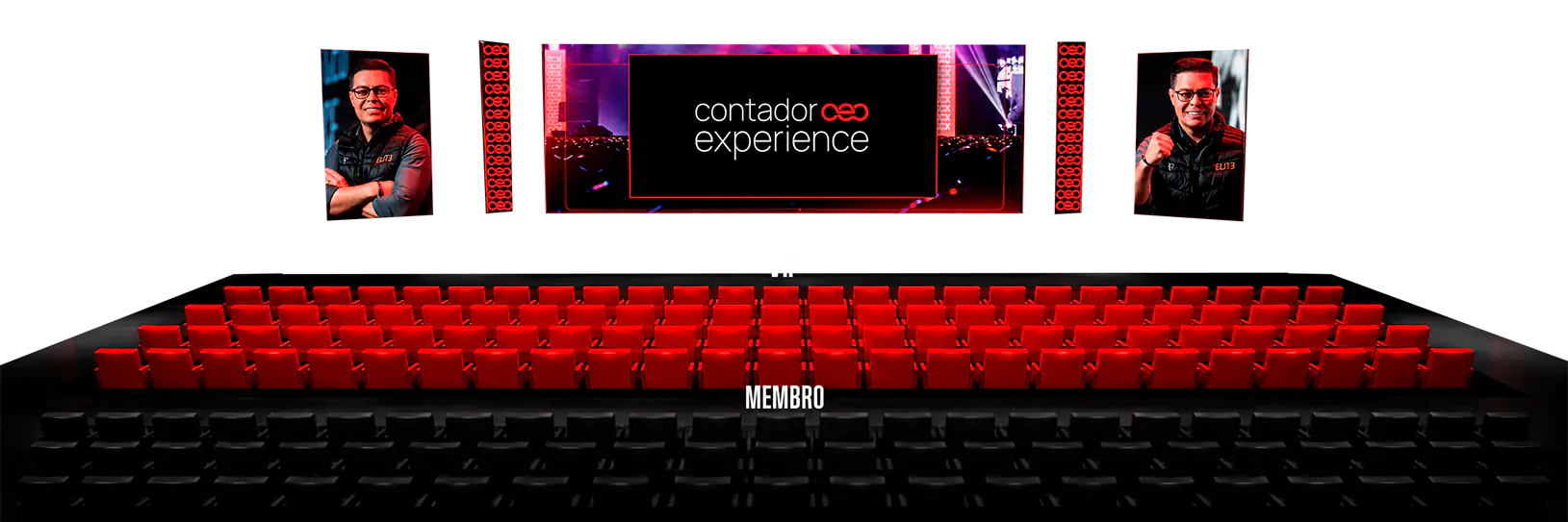 Mockup do espaço do evento